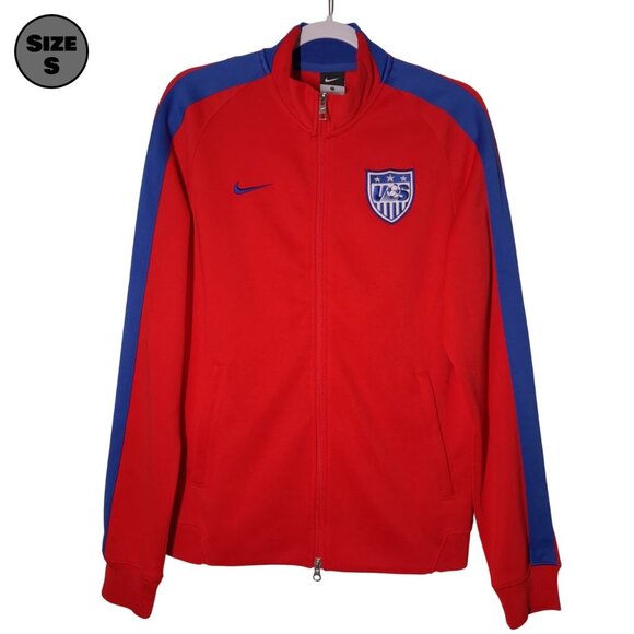 Nike U.S. Soccer USED Warm-Up Jacket (S, Red, Full-Zip, USA) - Picture 1 of 7
